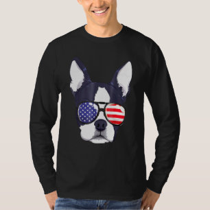 T-shirt Boston Terrier 4 juillet American Sunglass Boys