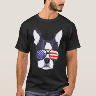 T-shirt Boston Terrier 4 juillet American Sunglass Boys