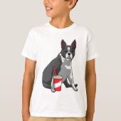 T-shirt Boston Terrier avec boisson (Devant)