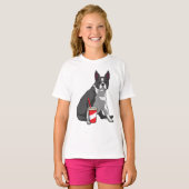 T-shirt Boston Terrier avec boisson (Devant entier)