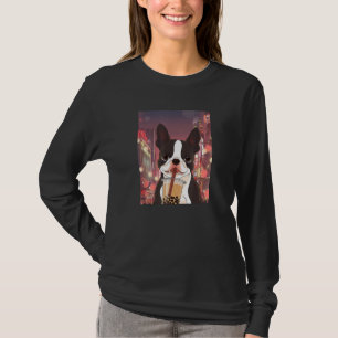T-shirt Boston Terrier Boba Bubble Tea Funny Chien Japon