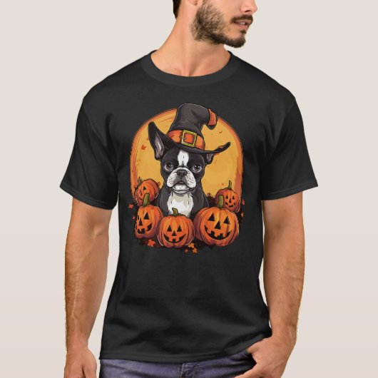 T-shirt Boston Terrier Bostie Dog Breed Pet Halloween Pump (Devant)