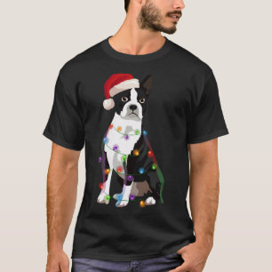 T-shirt Boston Terrier Bostie Noël lumières Noël Chien Lo