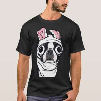 T-shirt Boston Terrier Bunny
