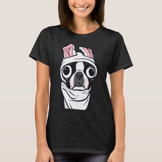 T-shirt Boston Terrier Bunny (Devant)
