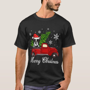T-shirt Boston Terrier Chien équitation Camion Rouge Merry