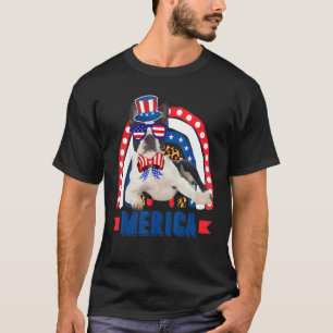 T-shirt Boston Terrier Chien Rainbow Leopard Merica Drapea