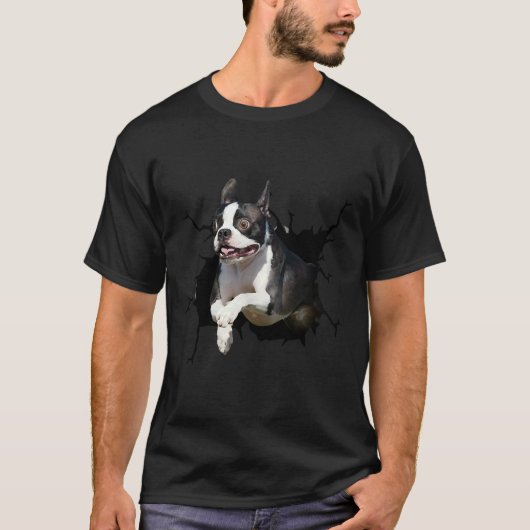 T-shirt Boston Terrier Chien reproduit Chiens Chiens Puppy (Devant)