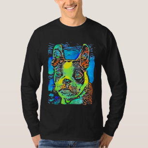 T-shirt Boston Terrier Chien Visage Chien Chien Puppy Pop