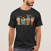 T-shirt Boston Terrier Dog Fall Autumn Coffee Cups Hallowe (Devant)