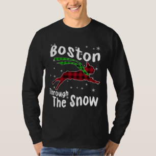 T-shirt Boston Terrier Dog Through The Snow