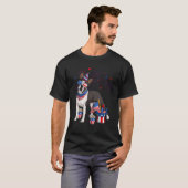 T-shirt Boston Terrier Dog Wearing 4th of July Sunglasses  (Devant entier)
