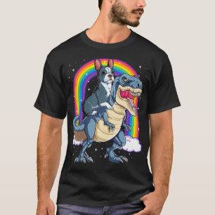 T-shirt Boston Terrier équitation Dinosaur T re cadeaux Ho
