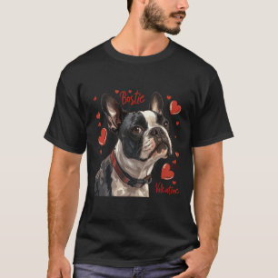 T-shirt Boston Terrier Est Mon Valentine Mignonne Propriét
