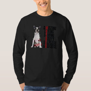 T-shirt Boston Terrier Extraordinaire Aimer Fort Happy Sel