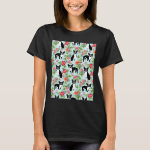 T-shirt Boston Terrier Florals Tropical Hawaiian Print Chi