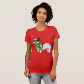 T-shirt Boston Terrier Funny Noël Fleas Navidog T-Shi (Devant entier)