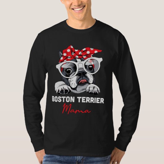 T-shirt Boston Terrier Mama Cute Bostie Chien Maman Fille (Devant)