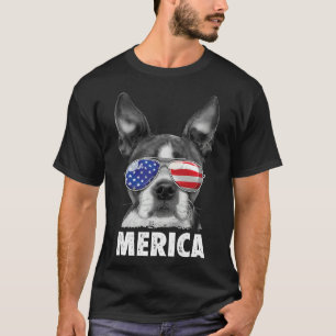 T-shirt Boston Terrier Merica 4 juillet Hommes Femmes B