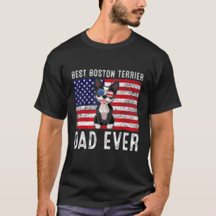 T-shirt Boston Terrier Papa Américain Drapeau Boston Terri