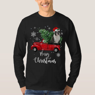 T-shirt Boston Terrier Ride Camion rouge Pyjama de Noël