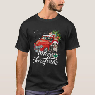 T-shirt Boston terrier Ride Red Truck Christmas Pyjama_ful