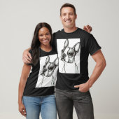 T-shirt Boston Terrier Sketch Scoop (Unisexe)