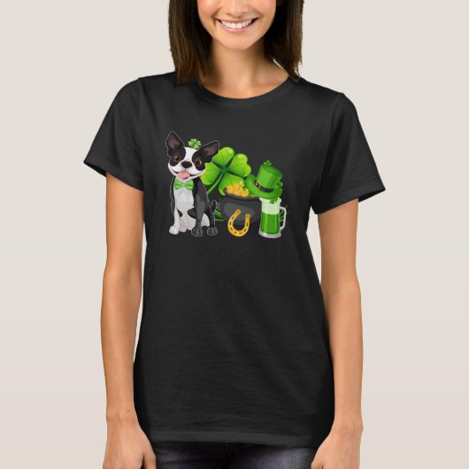 T-shirt Boston Terrier St Patrick s Day Irish C Dog (Devant)