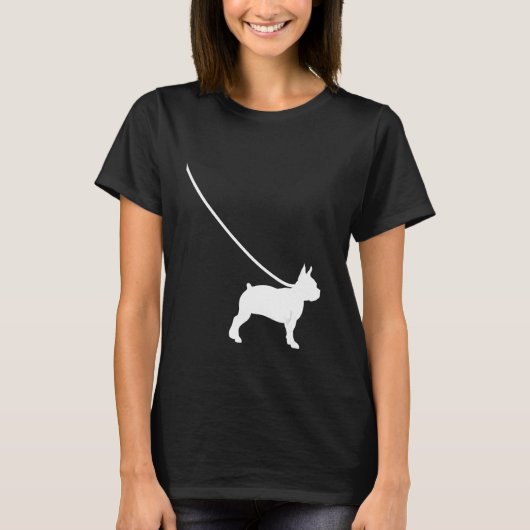 T-shirt Boston Terrier sur un chien en laisse Bostie Maman (Devant)