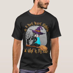 T-shirt Boston Terrier Sur Une Route Sombre Du Désert
