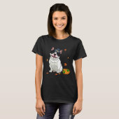 T-shirt Boston Terrier Thanksgiving Costume Pilgrim Turkey (Devant entier)
