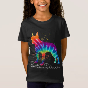 T-Shirt Boston Terrier Tie Dye Amoureux des chiens arc-en-
