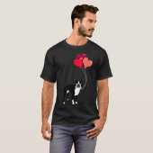 T-shirt Boston Terrier Valentines Aime Les Ballons Pour Ch (Devant entier)