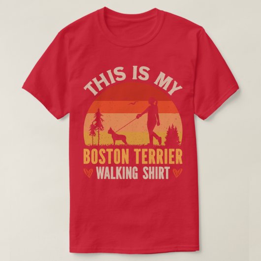 T-shirt Boston Terrier Walking 1 (Design devant)