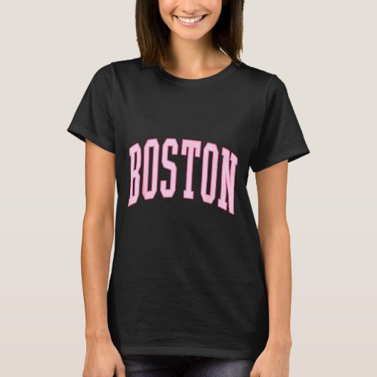 T-shirt Boston Vintage Preppy Varsity Nk Srts  (Devant)
