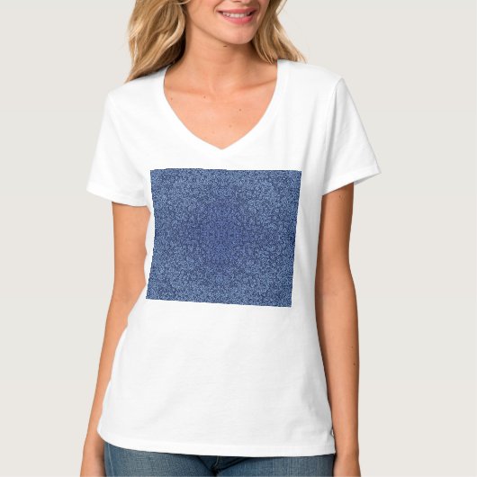 T-shirt Botanical Pattern in Blue 2 (Devant)