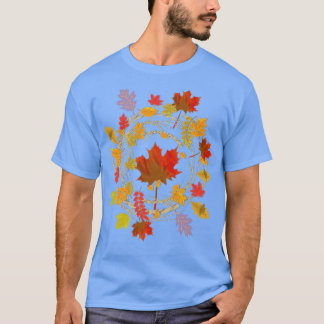 T-shirt Botanique Automne Feuilles Nature Forêt Coloré Fal