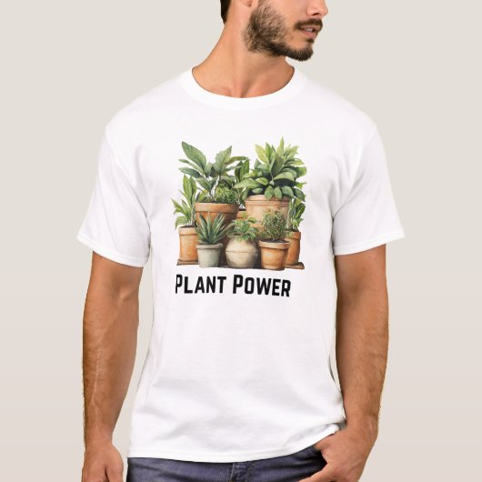 T-shirt botanique de puissance plante (Devant)