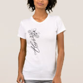 T-shirt Botanique Florale vive blanc féminin (Devant)