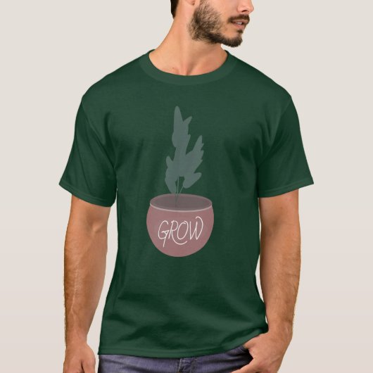 T-shirt Botanique Houseplants Plante Pot vert (Devant)