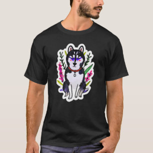 T-shirt Botanique Husky Chien Cool Malamute Hommes Femmes