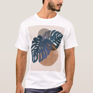 T-shirt botanique minimaliste à feuille de Monster