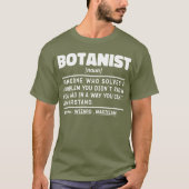T-shirt Botaniste Noun Définition Botany Plante Lover Cool (Devant)