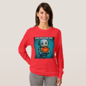 T-shirt Bots Need Love Too - Women's Bright Red Lng Sleeve (Devant entier)