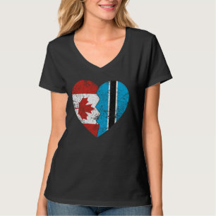 T-shirt Botswanan Drapeaux canadiens Coeur Canada Botswana