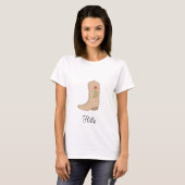T-shirt Botte beige pays avec fleur (Devant entier)
