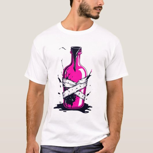 T-shirt botte rose toxique (Devant)