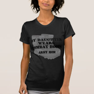 T-shirt Bottes de combat de fille de maman d'armée