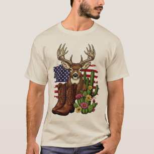 T-shirt Bottes de cowboy avec drapeau américain Cadeau pou