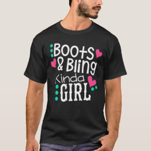 T-shirt Bottes de cowboy princesse Bling Country Westerne